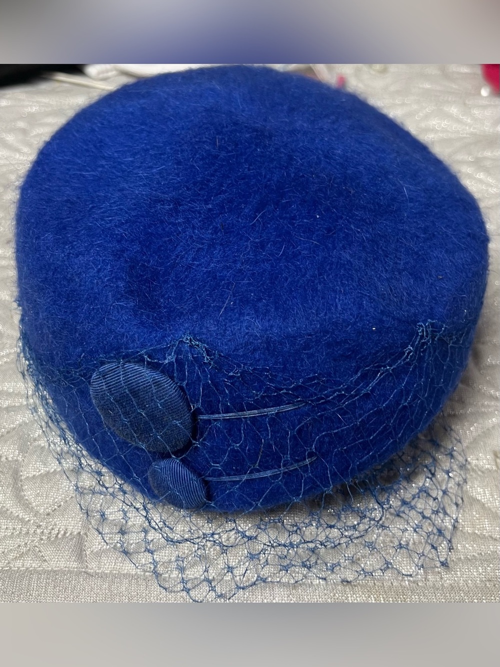 Melosoie Henry Pollak Vintage Royal Blue Hat With Netting